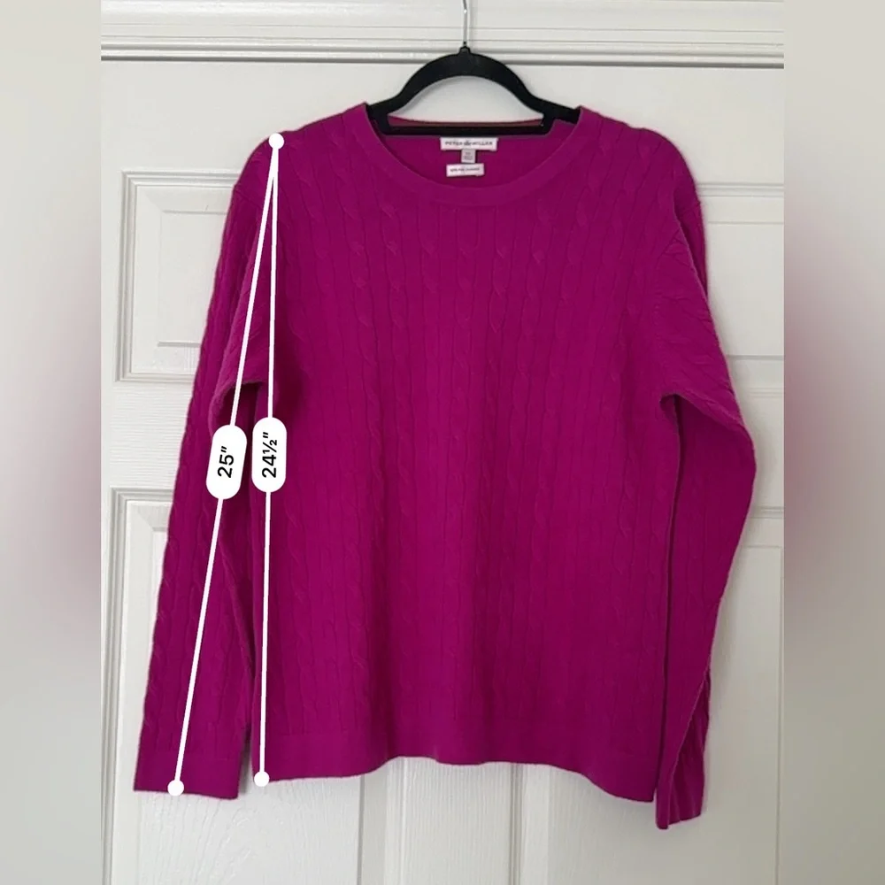 Peter Millar 100% Cashmere Cable Knit Sweater Pink Crewneck XL - Picture 6 of 7